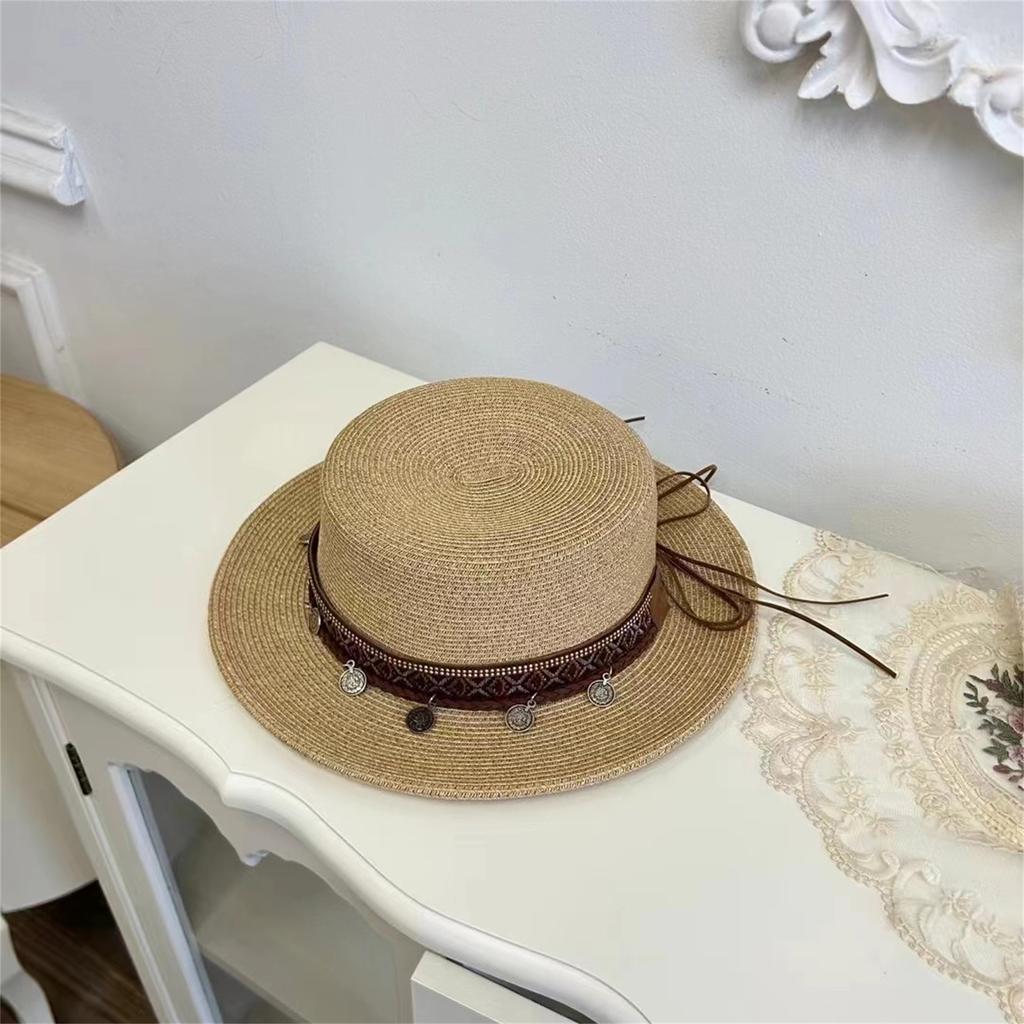 Männlicher und weiblicher Reise-Strohhut mit breiter Krempe, Paar, Urlaub, Strand, Jazz-Zylinder, Sonnenschutz, Schatten, cooler Hut, Tide