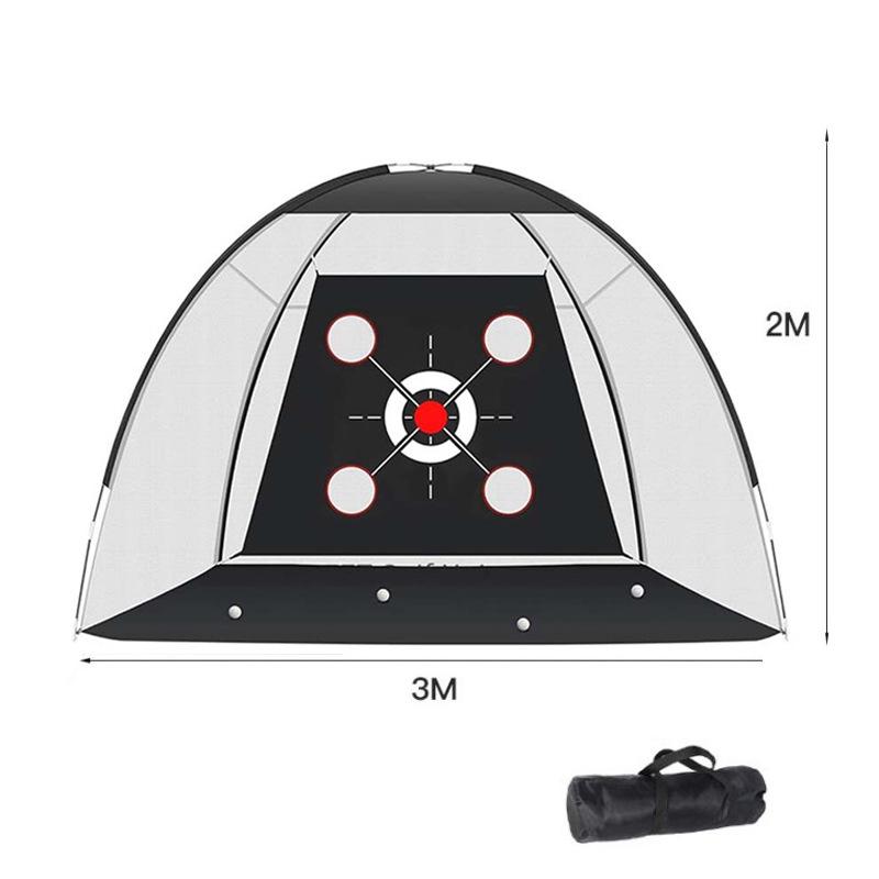 Portable Golf Practice Set: Indoor/Outdoor Swing Trainer & Chipping Net with Three Grass Hitting Mat