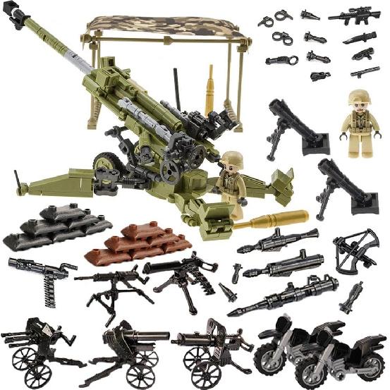2022 New Anti-Tank Gun, Military Brick Sets, Army Series Building Block with 2 Soldiers Figures (258 Pieces)