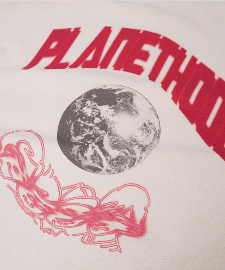 NONFLOOR Distressed Planet T-Shirt Cream