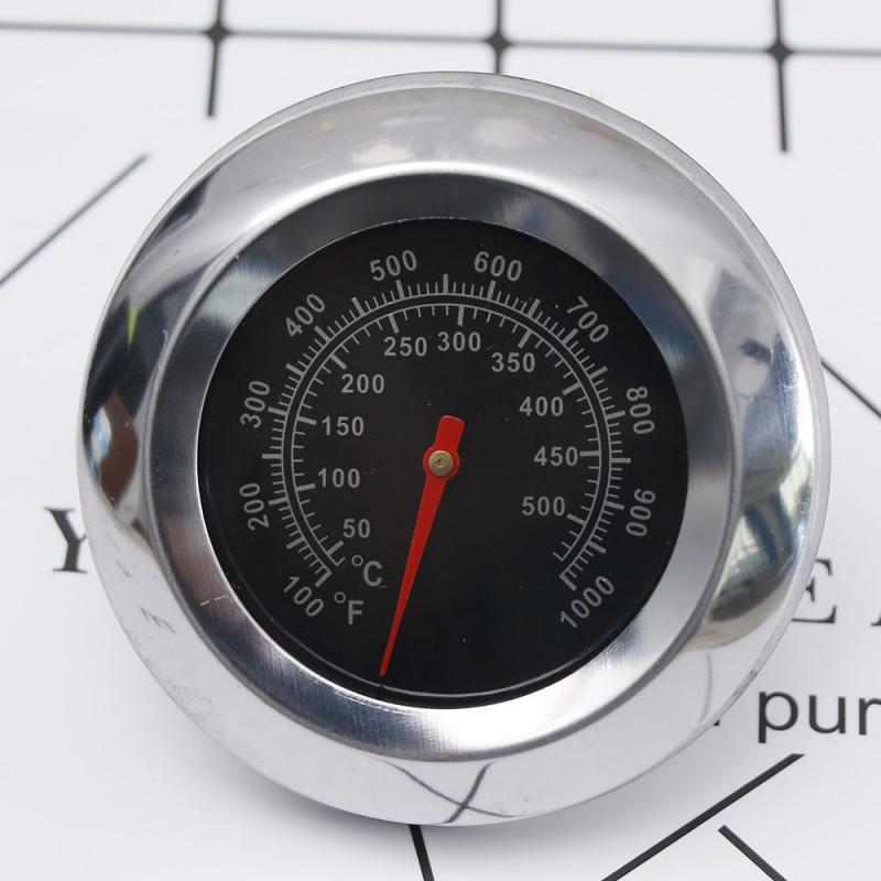 500 ℃ 1000℉ Degree Roast Barbecue BBQ Smoker Grill Thermometer Temp Gauge Dia 3" Outdoor Stainless Steel BBQ Thermometer 2024