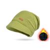 Winter Women's Warm Knitted Hat with Plush Moon Hat Wide Brim Show Face Small Ear Protection Hat