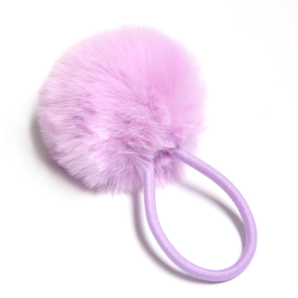 Imitation Rex Rabbit Fur Scrunchie: Cute, Versatile Pom-Pom Elastic Hair Tie In Matching Colors