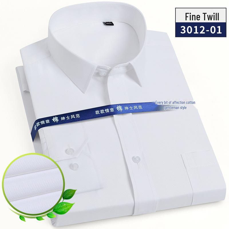 Men's Long Sleeve White Striped Professional Shirt - Ideal for Business, Casual, Interview, or Workwear (Logo Available)