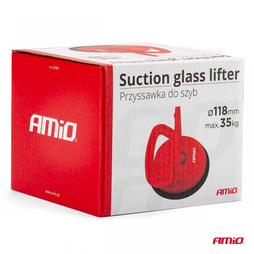 Suction cup holder for glass and tiles, single AMIO-02901