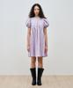 MAIS Arched Shirring Puff Sleeve Dress / Purple