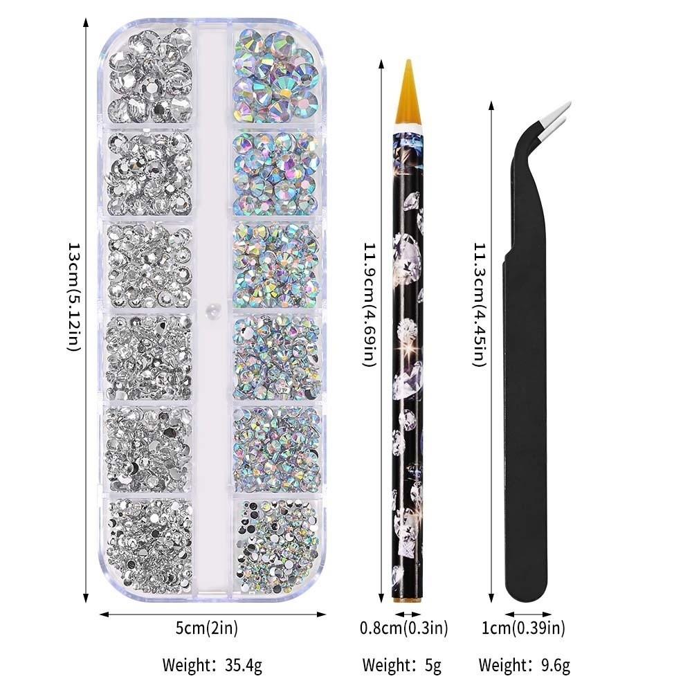 Glitter Finish Resin Rhinestone Kit DIY Decoration Flatback Gems Jelly Rhinestones  for Nail Art