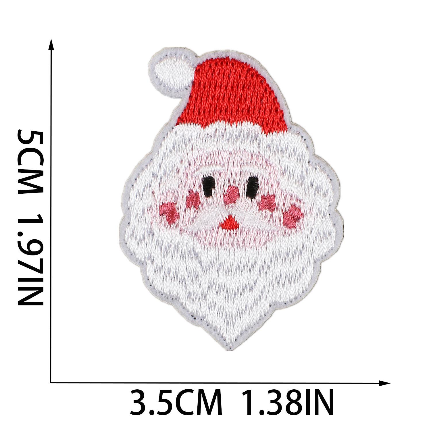 Рождественская вышитая тканевая наклейка Мультяшный Санта-патч Наклейка Декоративная вышитая наклейка Снеговик Рождественский колокольчик Термоперенос No. 11_3 pieces