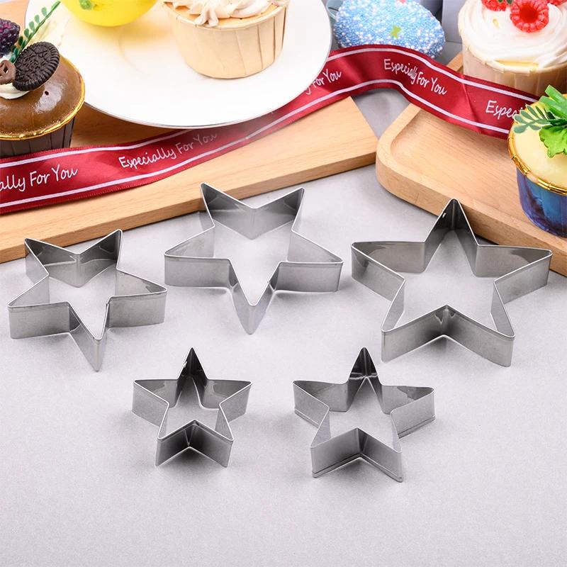 5PCS Heart Shaped Cookie Cutter Set Molds for Valentines Day Cake Baking Tools Stainless Steel Heart Cutter Valentine's Day Gift