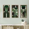 3 Pcs Boho Wood Wall Art Decor Minimalist Plants Geometric Hollow-out Hanging Ornament Abstract Wall Sculptures for Home Living Room Bedroom Kitchen