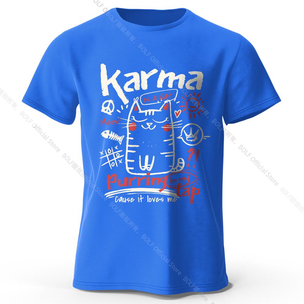 Unisex Japanese Cat T-Shirt 100% Organic Cotton Relaxed Fit Hand-painted Kitten Graphic Tee for Adults Kawaii Style