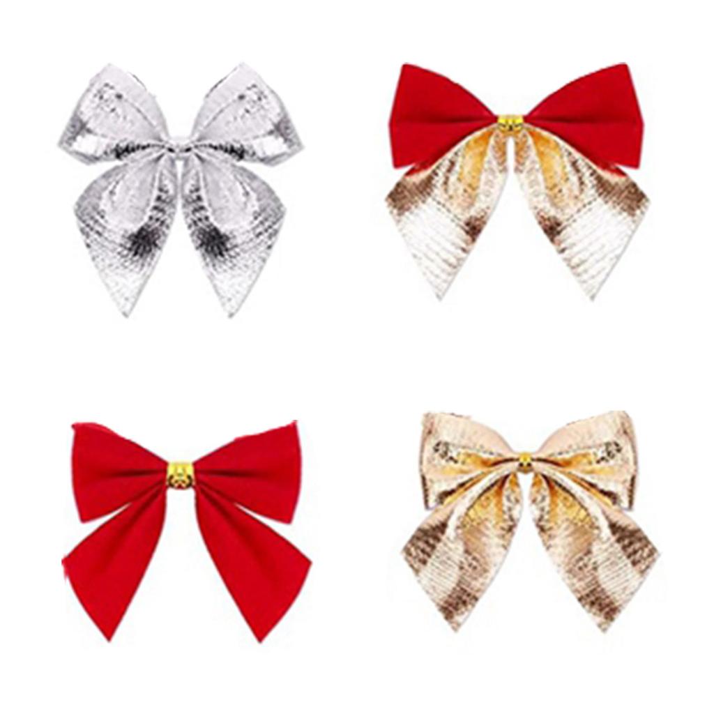 Colorful Home Decor Ornaments, 12pcs Assorted Bowknot Decorations for Christmas Tree and Holiday Party Celebration