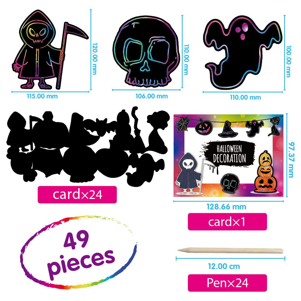 

Cross-border Easter Scraping Handmade DIY Alien Decorative Scraping Graffiti Watercolor Fun Early Education Enlightenment Colorful Painting червоний/чорний