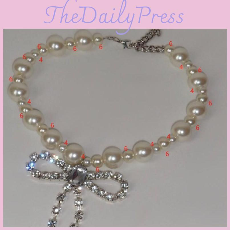 Pearl Choker Necklace For Women With Butterfly Bow Pendant And Silver Plating