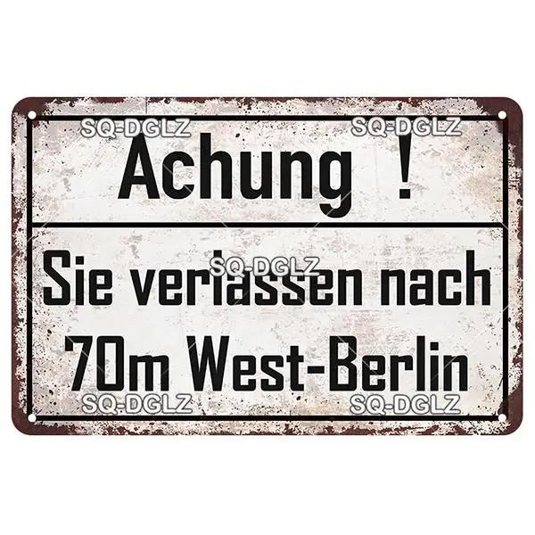 [SQ-DGLZ] Vintage Retro Achtung Berlin Tin Sign Metal Sign Shop Plate Home Bar Wall Sticker Decoration Plaque Poster Decor Gift