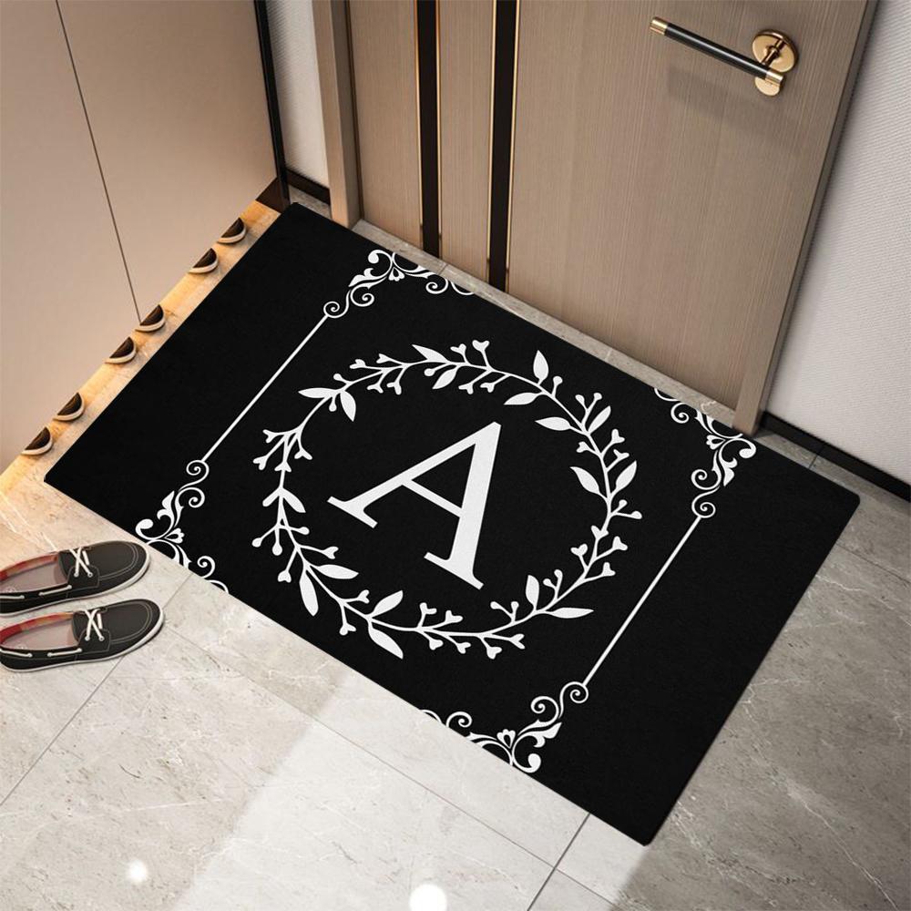Monogram Letter CWelcome Doormat Non-Slip Machine Washable Carpet for Living Room Bedroom Bathroom Kitchen and Laundry Rug