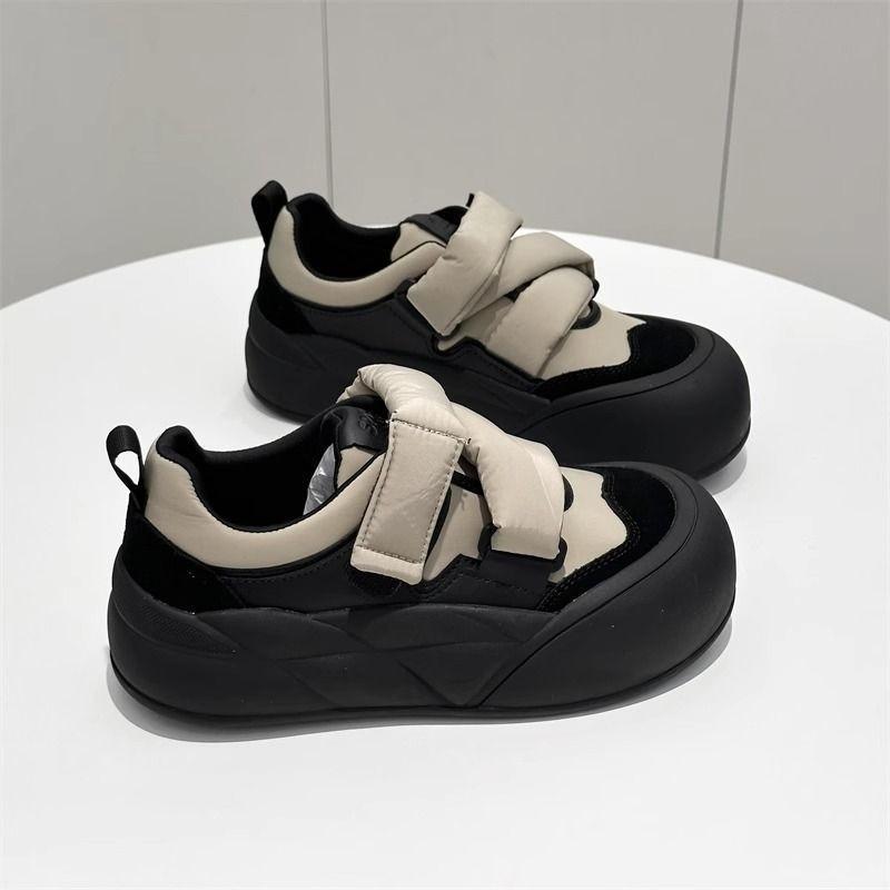 Summer Velcro big head bread shoes women's thick-soled one-pedal versatile casual board shoes