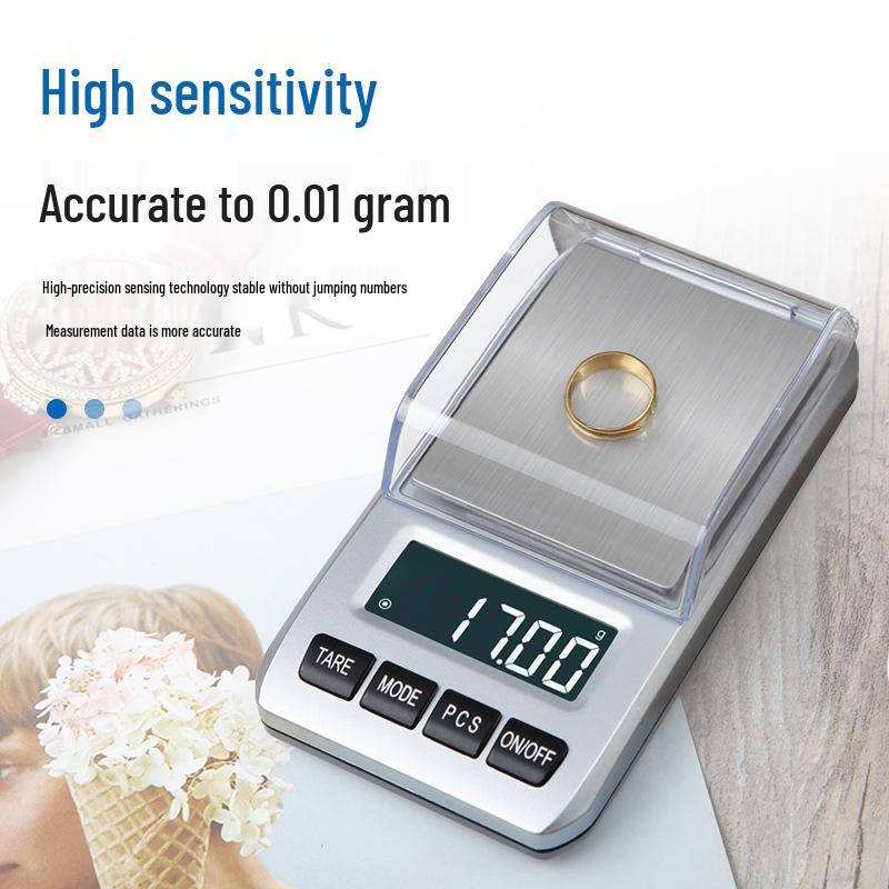 Precision 0.01g Digital Scale for Tea and Jewelry, Compact Household Electronic Measuring Scale