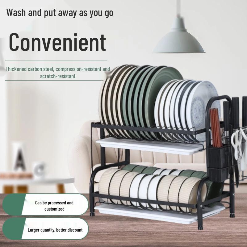 Carbon Steel Multi-Layer Kitchen Organizer Dish Drainer Rack