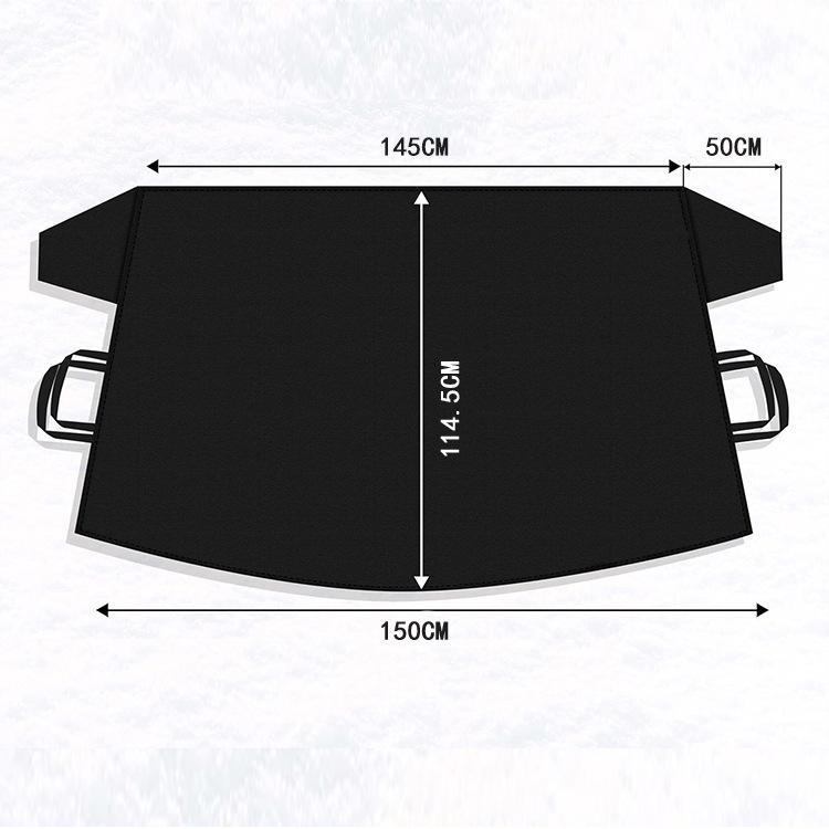 Cross-border Car Sunshade Snow & Frost Shield Half Cover 210D Oxford Cloth Black