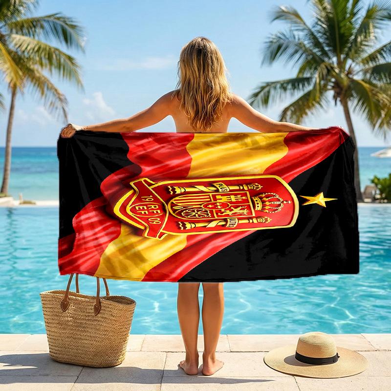 Asciugamano da Spiaggia Squadra Nazionale di Calcio Spagnola Morbido Microfibra Asciugamano Estivo Asciugatura Rapida Assorbente per Spiaggia Piscina Viaggio
