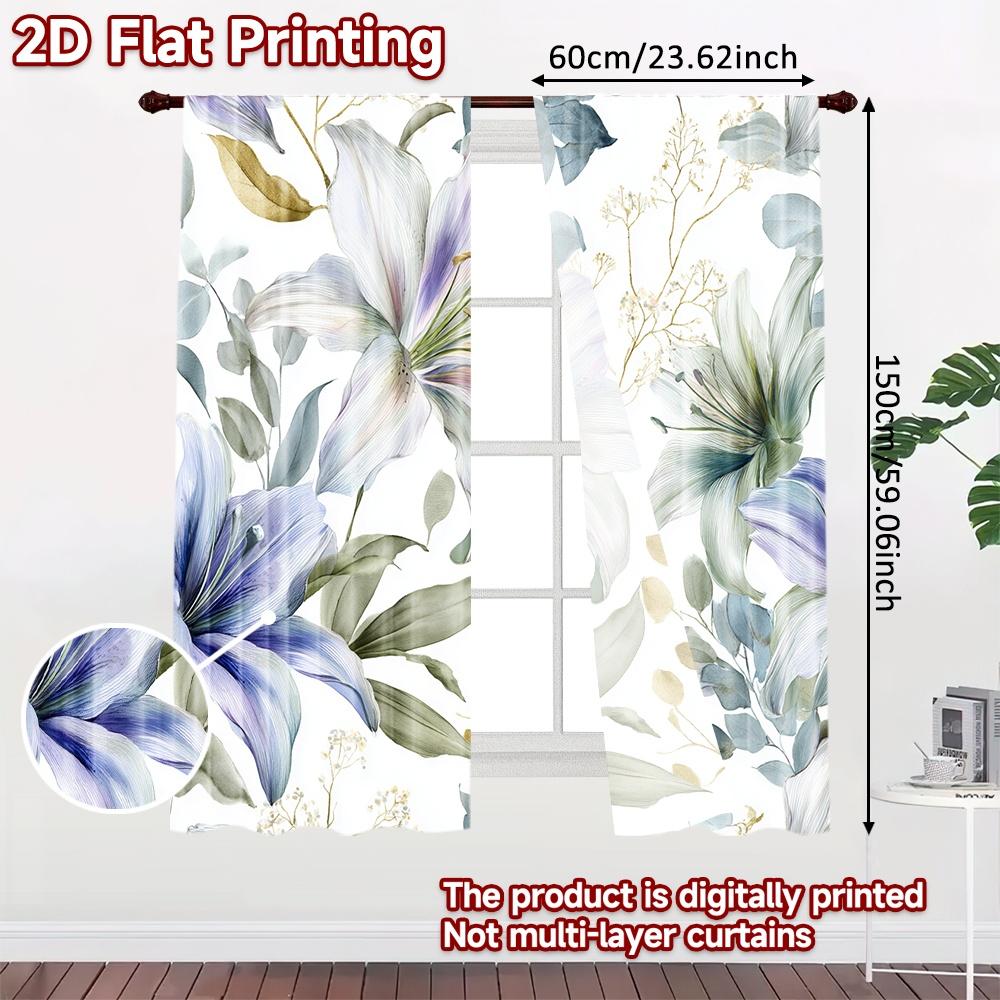 2D FLAT PRINTING 2pcs Curtains (Without Rod) Floral Elegance Design(2) Saint Patrick is Day Festival Popular Curtains&Drapes