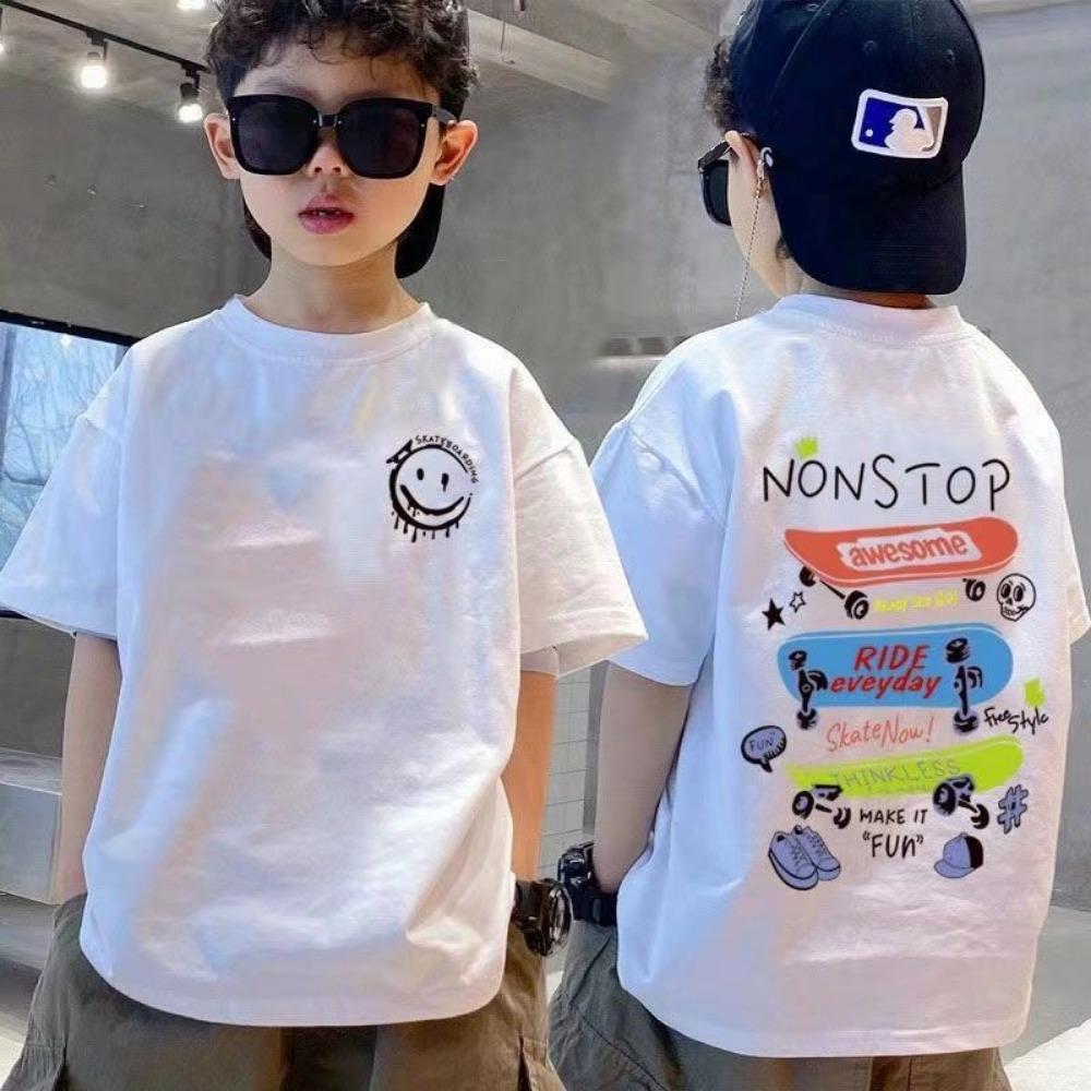 Boys' shirts, children's tops, boys' short sleeved t-shirts