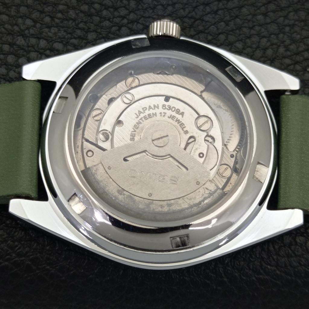 REFURBISHED SEIKO 5 AUTOMATIC 6309A VINTAGE JAPAN MENS GREEN WATCH a441263-4 Sk-a441263