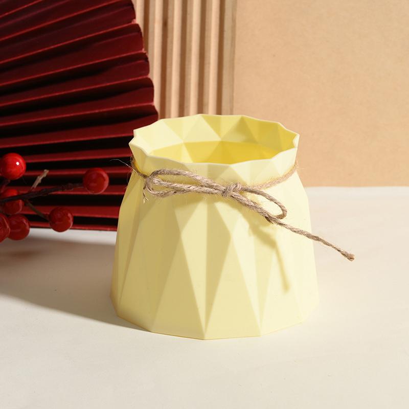 

Современные пластиковые вазы Домашнее украшение Антикерамические вазы Имитация ротанга Ваза для цветов Европейская свадьба Современные украшения Корзина жёлтый