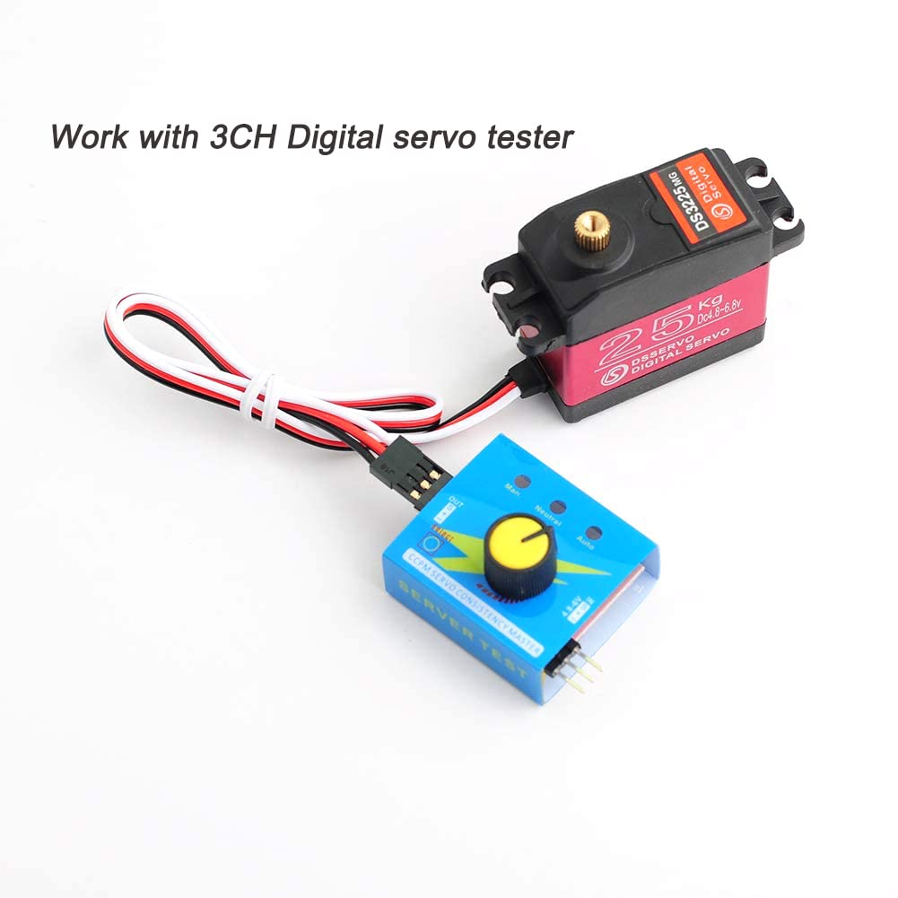 DS3225 25kg RC Servo, 270 Degree High Torque Full Metal Gear 6V Digital Servo Motor with 25T Arm Servo Horn for DIY Baja Car Control (2-Pack)