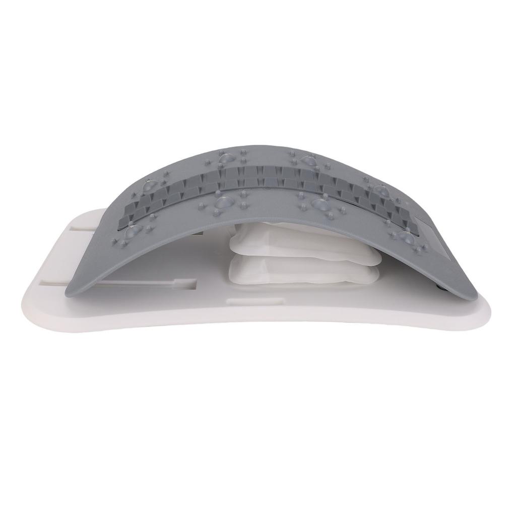 Lumbar Support Stretcher with Hand Pump Adjustable Height Lower Back Stretch Auxiliary Tool for Home and Office Gray