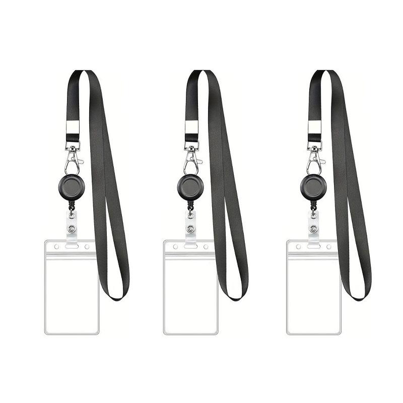 1/2/3PCS Retractable Badge Reel Retractable Teacher Lanyard with Name Card Badge Holder Neck Strap Keychian Accessories Gift