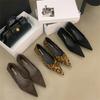 Fashion Bailamos Autumn Women Pumps Shoes Fashion Pointed Toe Slip On Ladies Elegant Single Shoes Thin Low Heel Dress Pumps Shoes Mujer