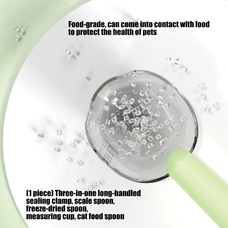Accurate Measuring Spoon With Sealing Function For Hygienic Food Scooping And Storage Solution In Cooking And Pet Care