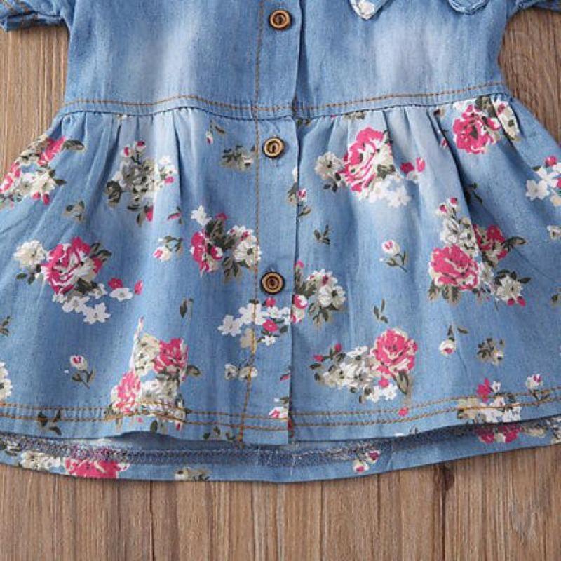 Sommer Prinzessin Denim Jean Kleid Kind Baby Party Hochzeit Festzug Kleider Kleidung