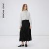 Langzi Artist Collaboration Pleated Textured A-line Midi Skirt