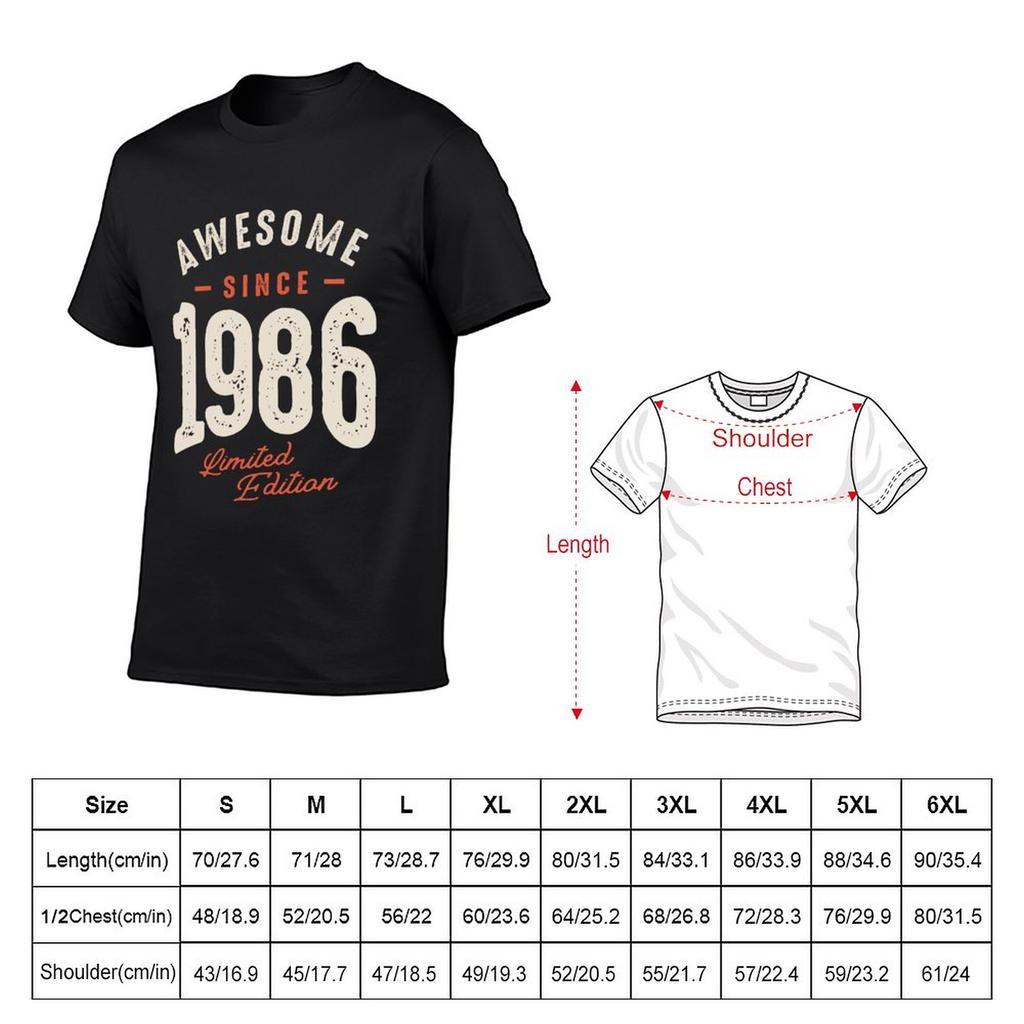 Neu Super Seit 1986 - 36. Geburtstag Retro Klassisches T-Shirt koreanische Mode neue Ausgabe T-Shirt übergroße T-Shirts für Männer