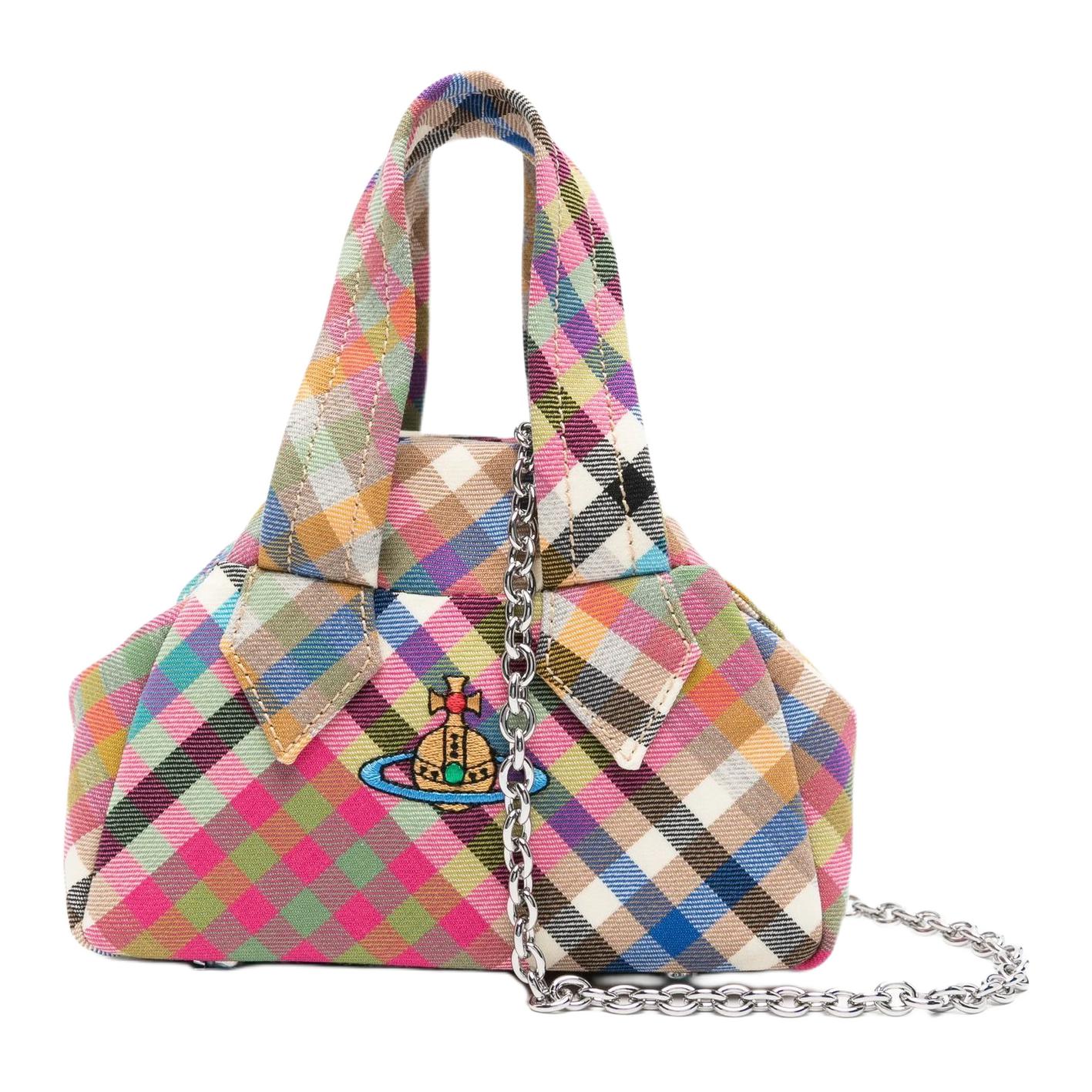 Vivienne Westwood Archief Kleurblok Ontwerp Klassieke Wol Mini Tote Tas Dames tassen Veelkleurig 47030007WW01CVMULTI Basic Set (Bag+Dust Bag)