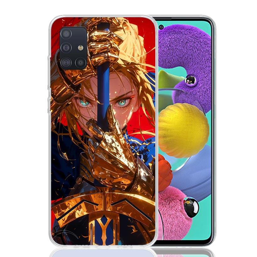 Fate Zero Stay Night Saber Phone Case For Samsung Galaxy A52 A32 A22 A12 A02S A50S A30S A51 A31 AA71 Note 20 Ultra 10 S10 Plus G