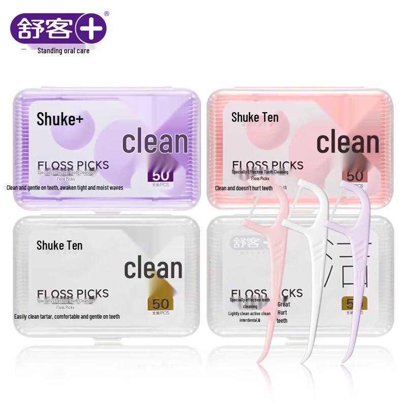 Shuke Bamboo Charcoal Dental Floss Picks