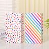Rainbow Colorful Dot Stripe Paper Bag Gift Bags Wedding Party Open Top Stand Up Favor Bags DIY Candy Birthday Supplies