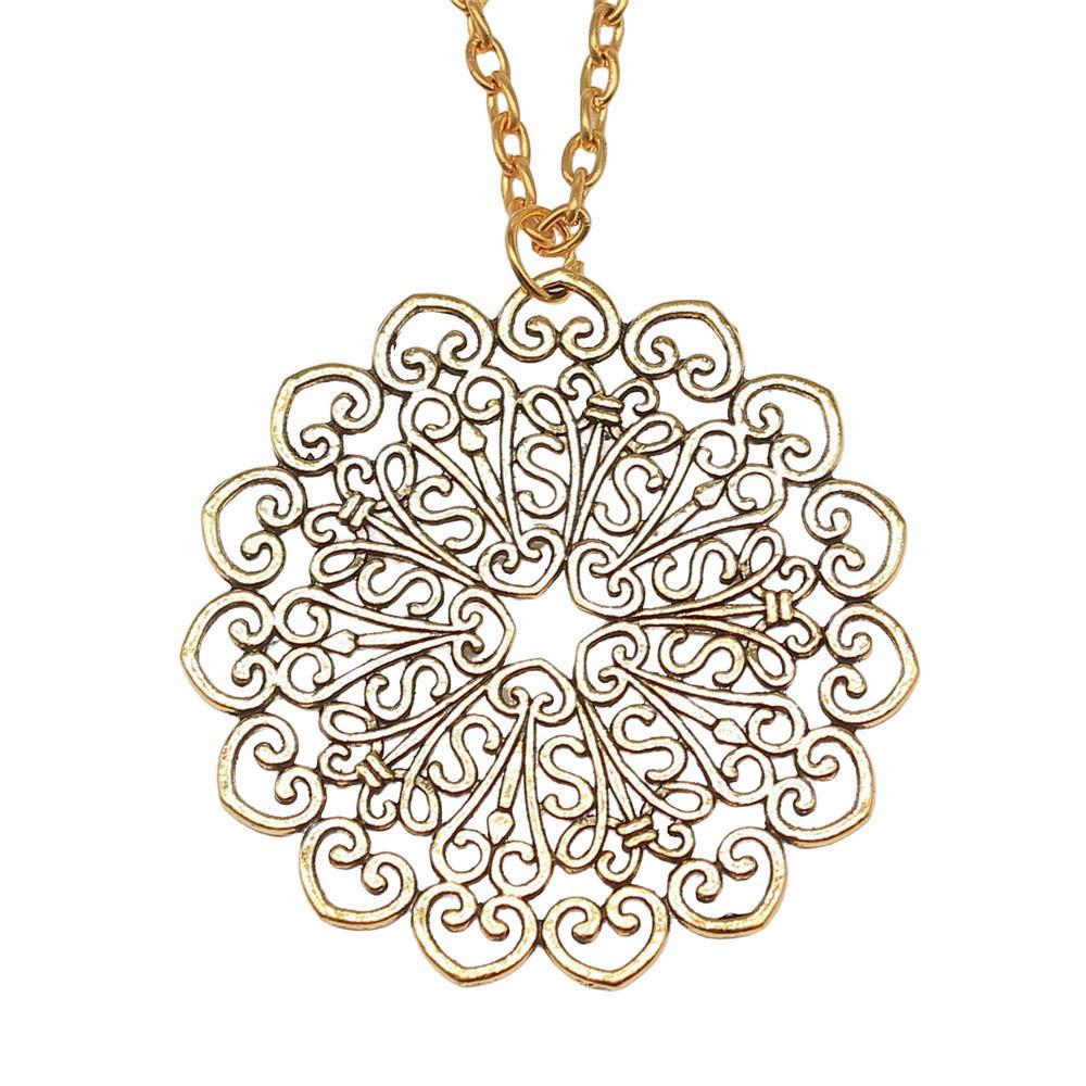 Openwork Dragonfly Pendant antique Gold color Necklace Insect Jewelry 45cm or 70cm long chain