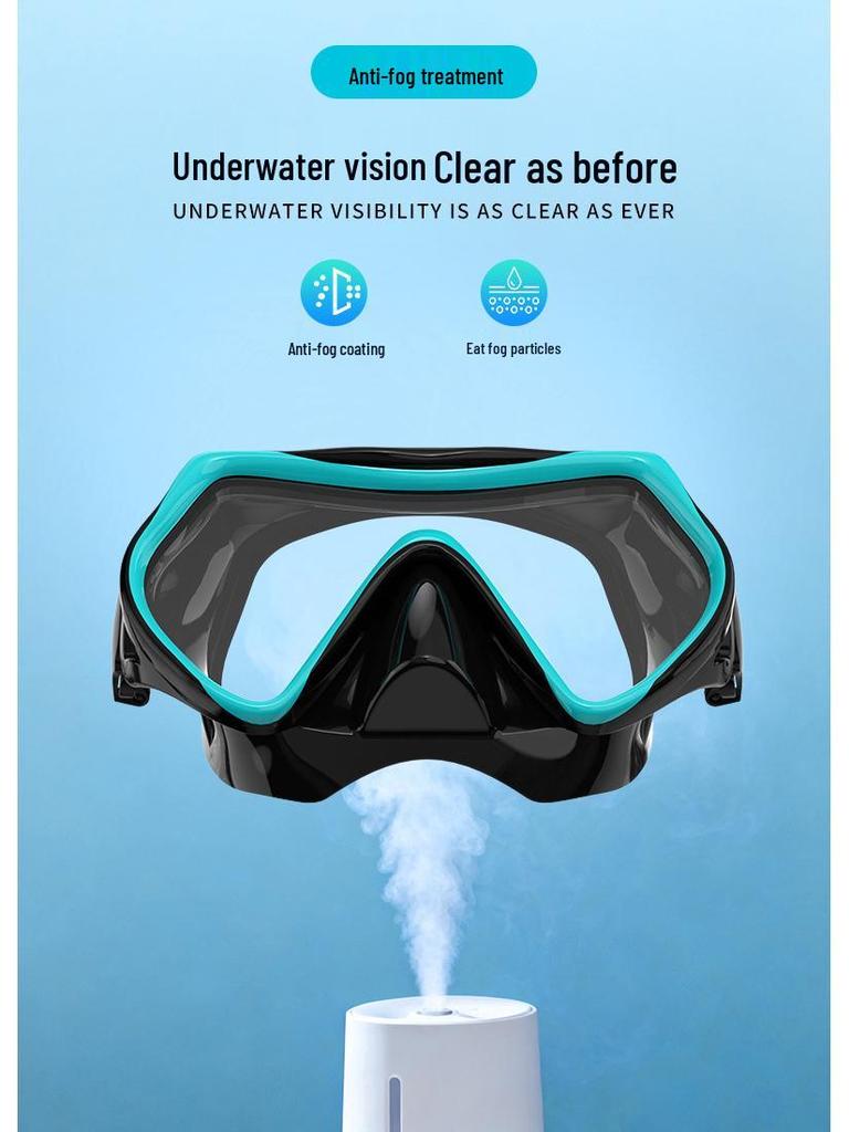 Unisex Large-Frame Diving Mask - Fashionable, HD, Anti-leak, Waterproof Snorkeling Gear