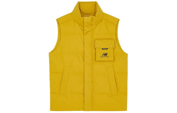 New Balance Down Vests Unisex Yellow Stand Collar Moderate Other AMV14310-MSU L