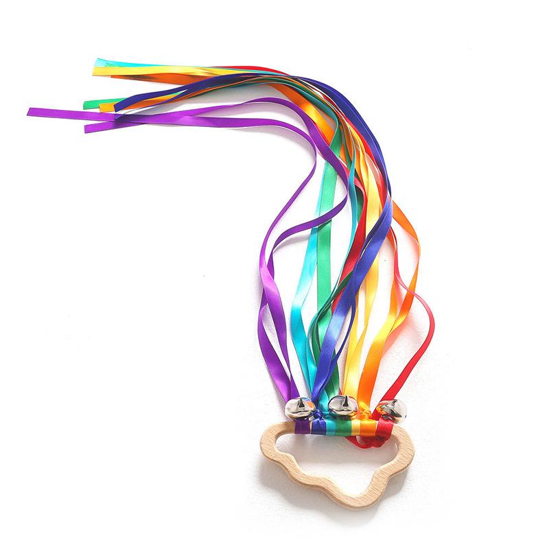 Sensory Toy Non-Toxic Baby Ribbon Ring Newborns Develop Color Recognition Sensory Toy A6