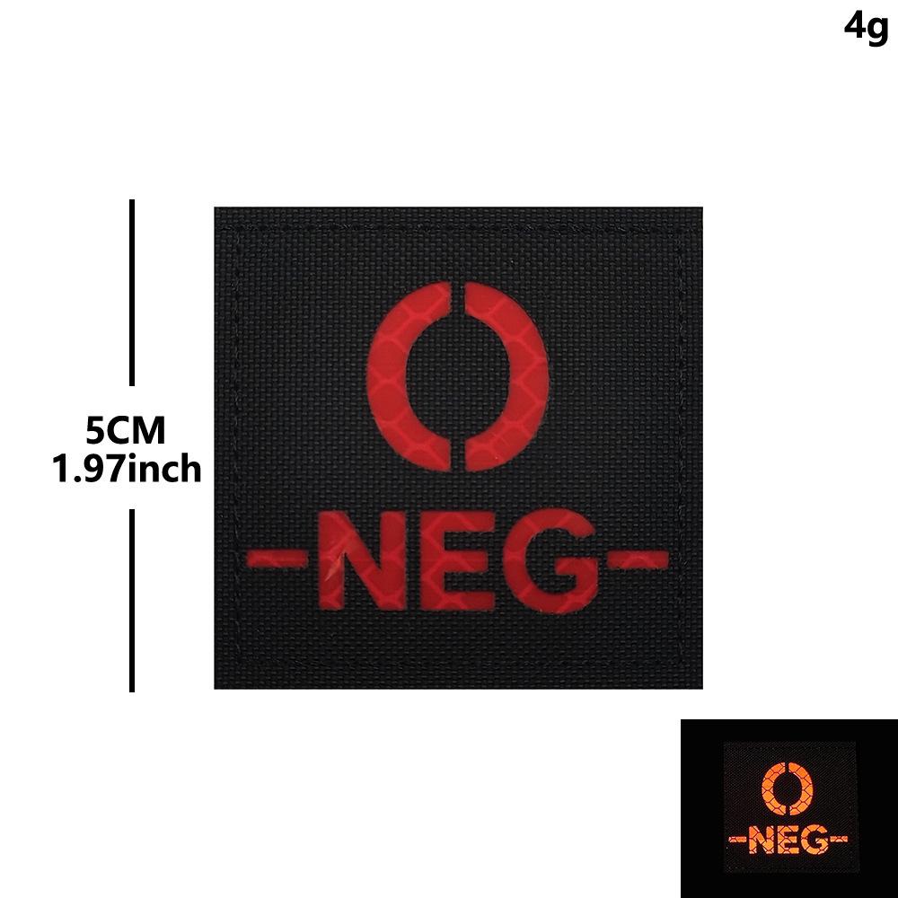 Reflective Velcro Morale Patch - IR Badge, Laser-Cut Blood Type, NKDA Tactical Rescue for Armband or Backpack.