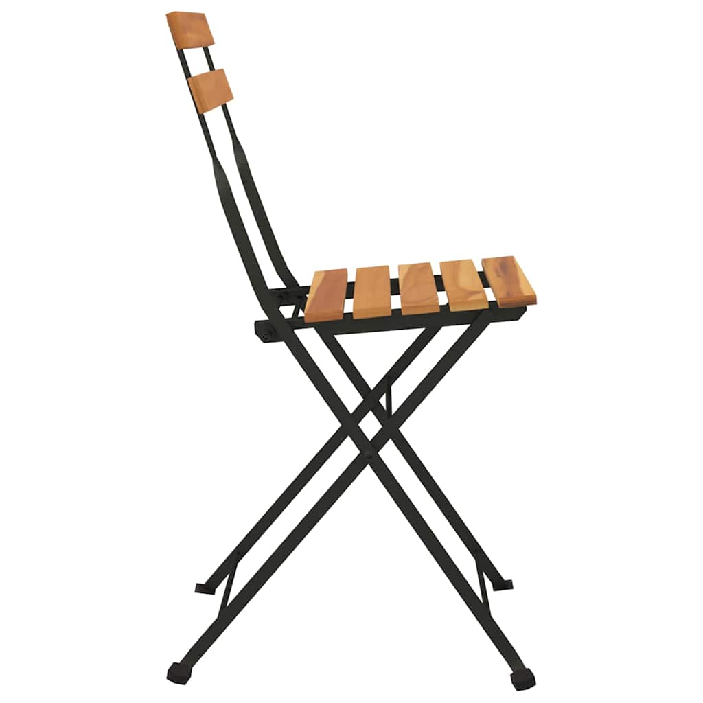 vidaXL Klappstühle, 4 Stück, Massivholz Teak und Stahl