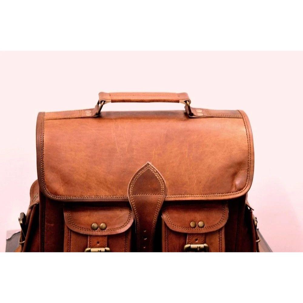 Vintage braun Leder Messenger Bag Schulter Laptop Tasche Aktentasche Herren echt