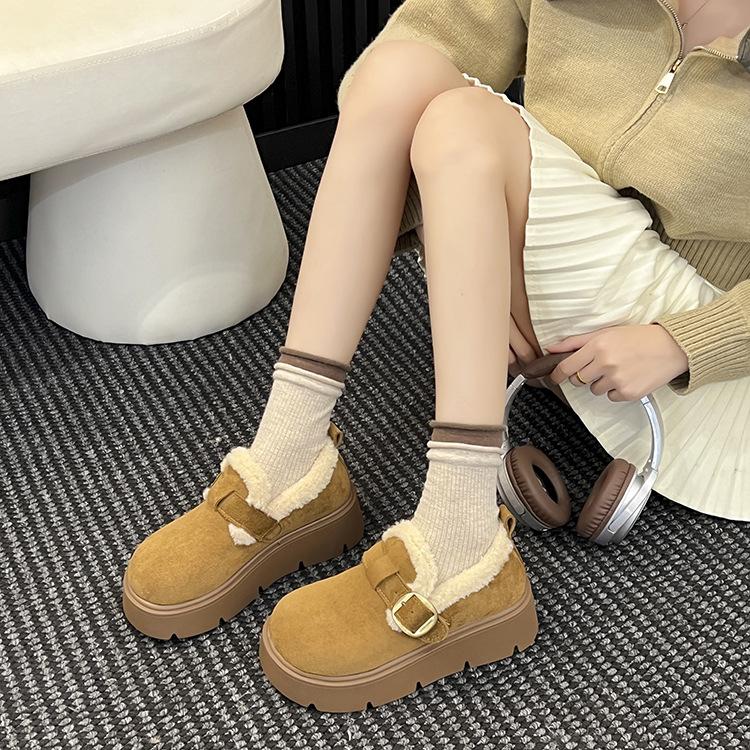 Women's Thick Bottom a Footstool Fashion Winter Lightweight Warm Anti Cold Snow Boots Non-slip Casual Sneakers Cotton Boots