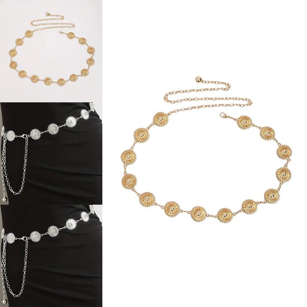 Metal Floral Daisy Embellished Waist Chain For Women Summer Casual Fashion Jewelry